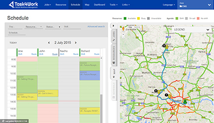 Optimización de ruta de la Fuerza de Trabajo Móvil